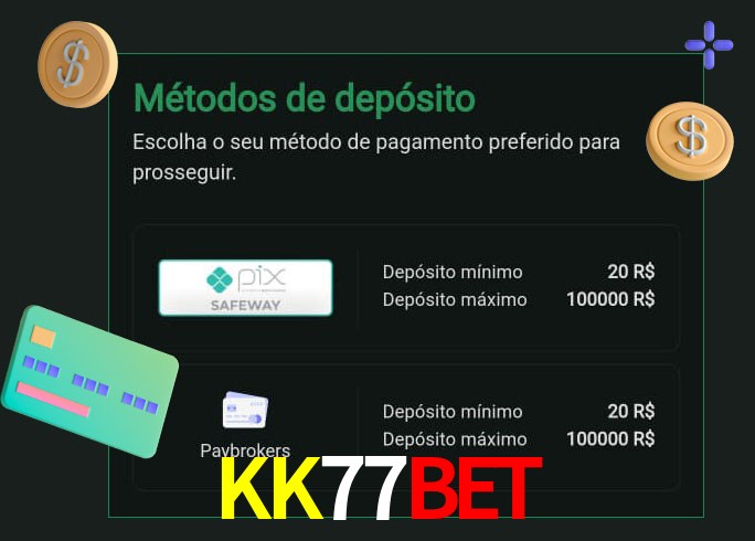 O cassino KK77Bet oferece uma grande variedade de métodos de pagamento